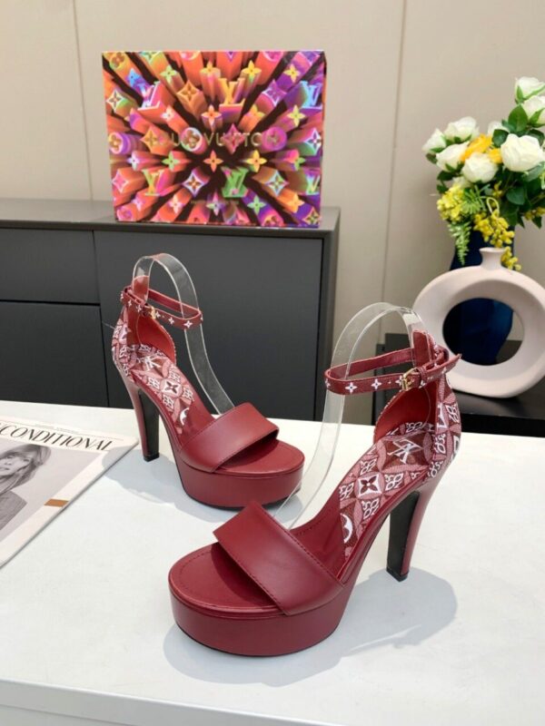 Louis Vuitton Women's Afterglow Platform Sandal Dark Red And White For Women LV