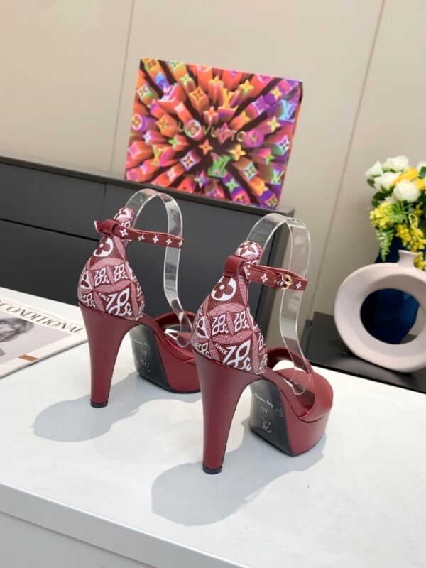 Louis Vuitton Women's Afterglow Platform Sandal Dark Red And White For Women LV