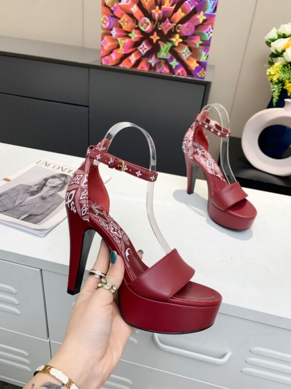 Louis Vuitton Women's Afterglow Platform Sandal Dark Red And White For Women LV