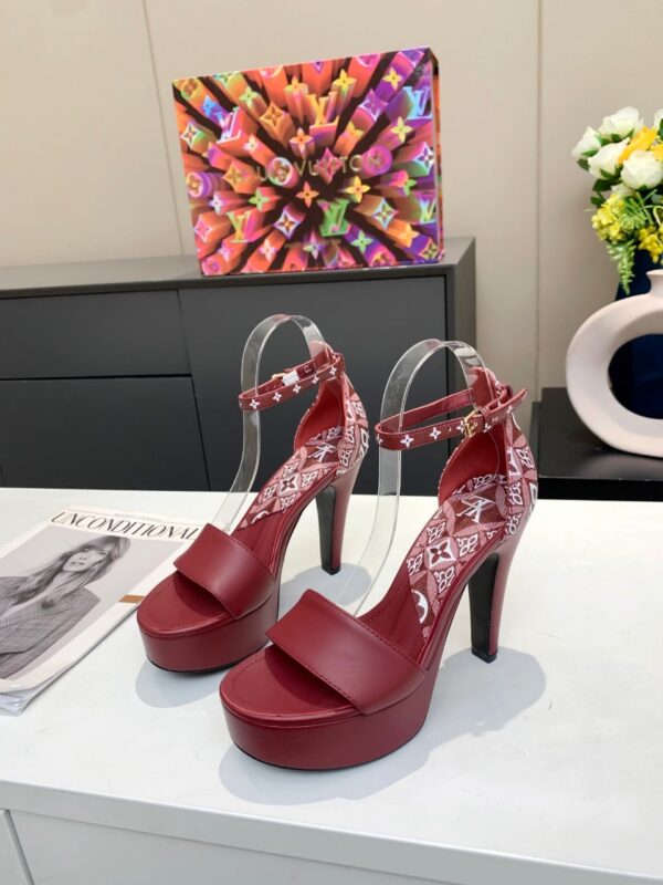 Louis Vuitton Women's Afterglow Platform Sandal Dark Red And White For Women LV