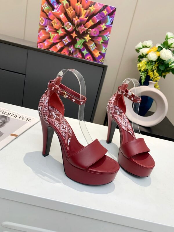 Louis Vuitton Women's Afterglow Platform Sandal Dark Red And White For Women LV