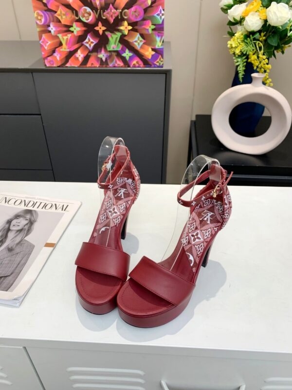 Louis Vuitton Women's Afterglow Platform Sandal Dark Red And White For Women LV