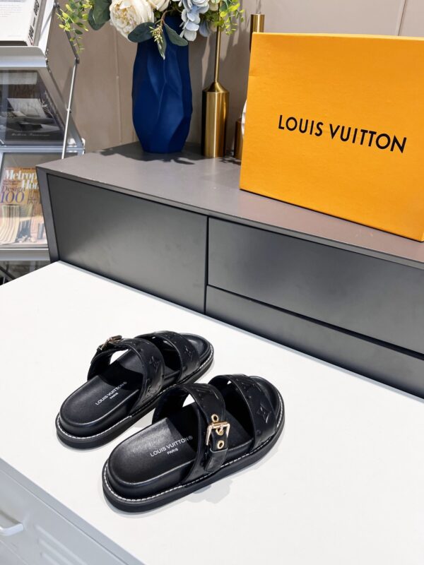 Louis Vuitton Women's Bom Dia Flat Mule Black For Women LV