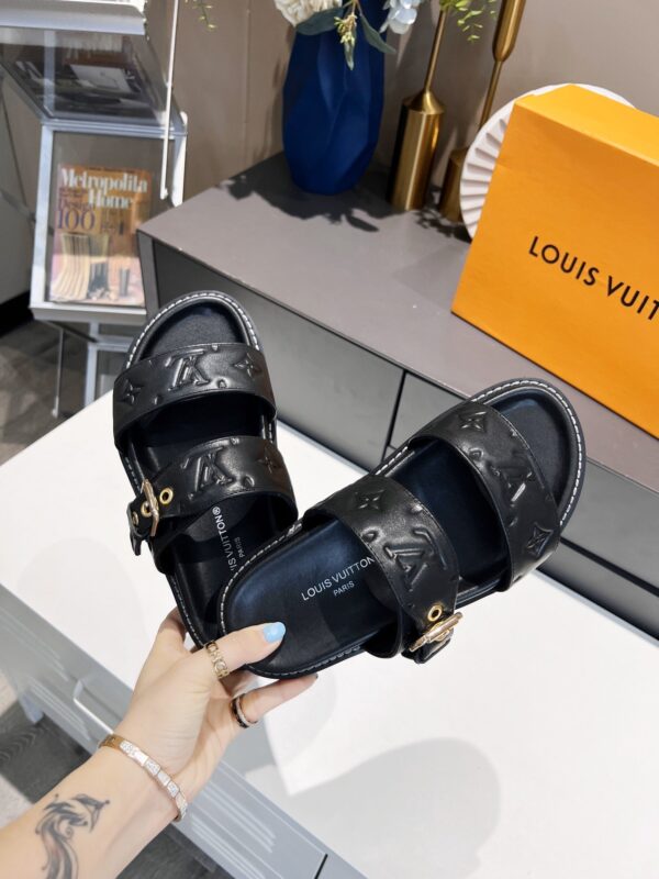 Louis Vuitton Women's Bom Dia Flat Mule Black For Women LV