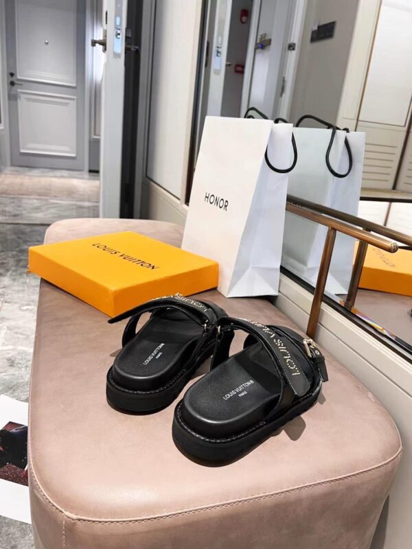 Louis Vuitton Women's Bom Dia Flat Mule Black For Women LV