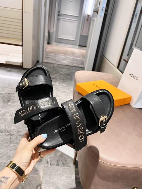 Louis Vuitton Women's Bom Dia Flat Mule Black For Women LV