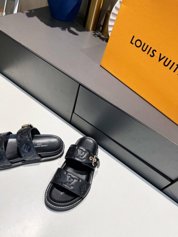 Louis Vuitton Women's Bom Dia Flat Mule Black For Women LV