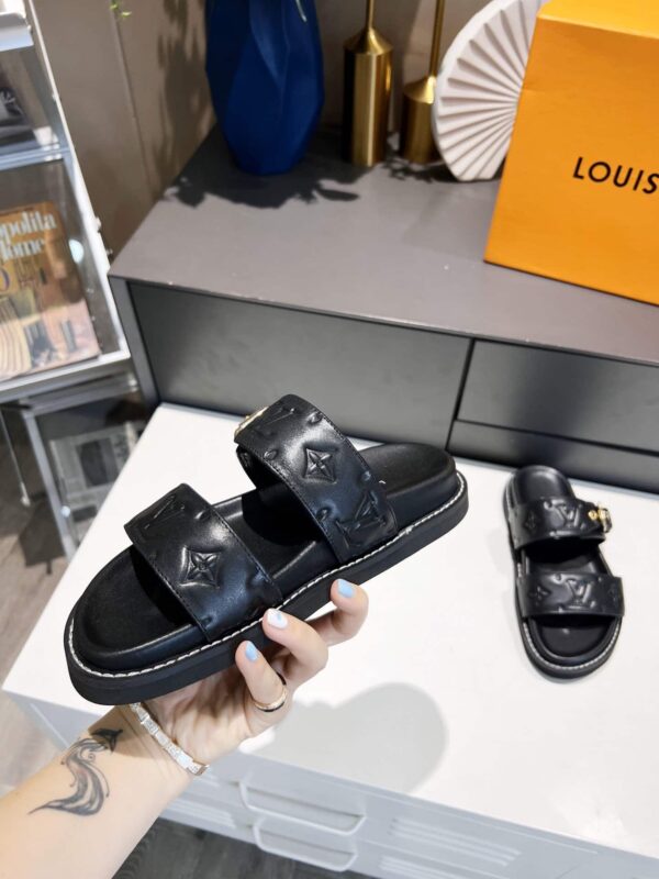 Louis Vuitton Women's Bom Dia Flat Mule Black For Women LV