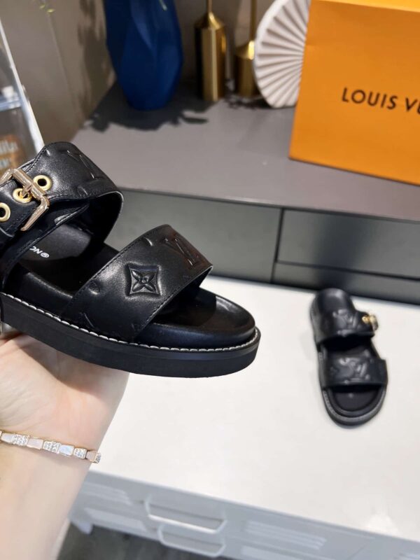 Louis Vuitton Women's Bom Dia Flat Mule Black For Women LV