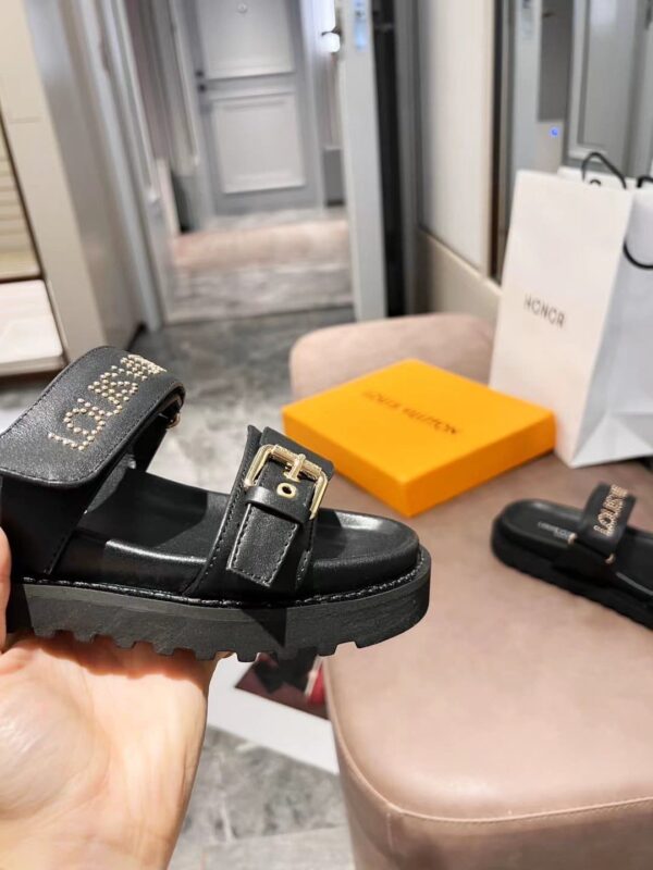 Louis Vuitton Women's Bom Dia Flat Mule Black For Women LV