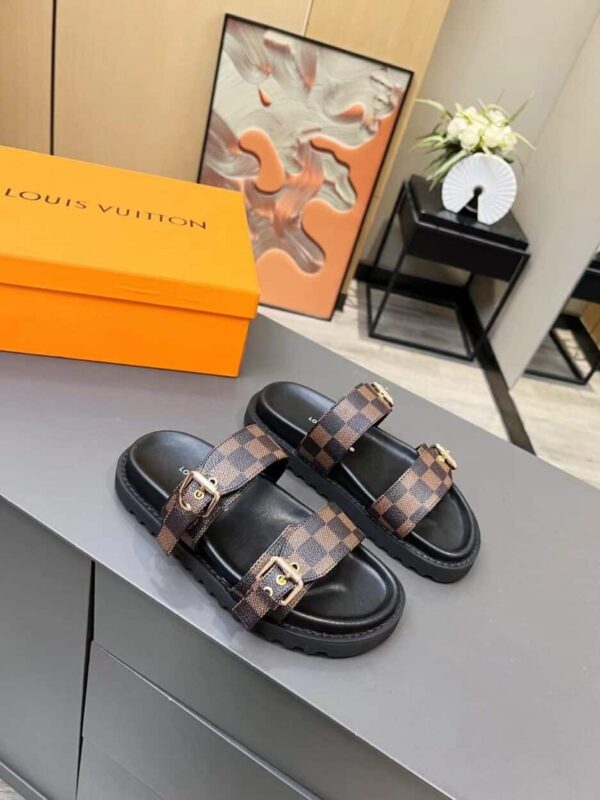 Louis Vuitton Women's Bom Dia Flat Mule Brown For Women LV