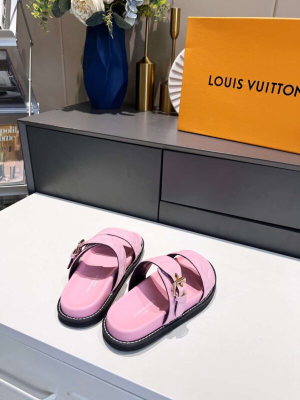 Louis Vuitton Women's Bom Dia Flat Mule Pink For Women LV