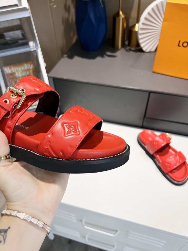 Louis Vuitton Women's Bom Dia Flat Mule Red For Women LV
