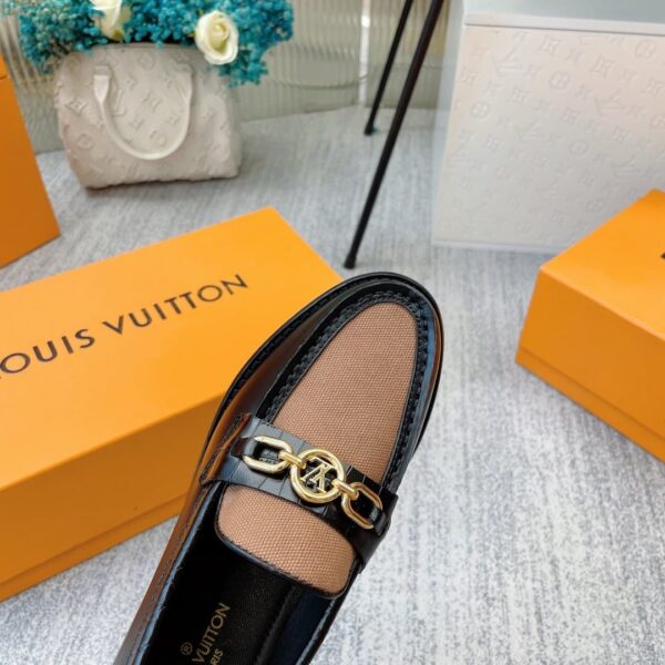 Louis Vuitton Women's Chess Flat Loafe Black And Beige  For Women LV