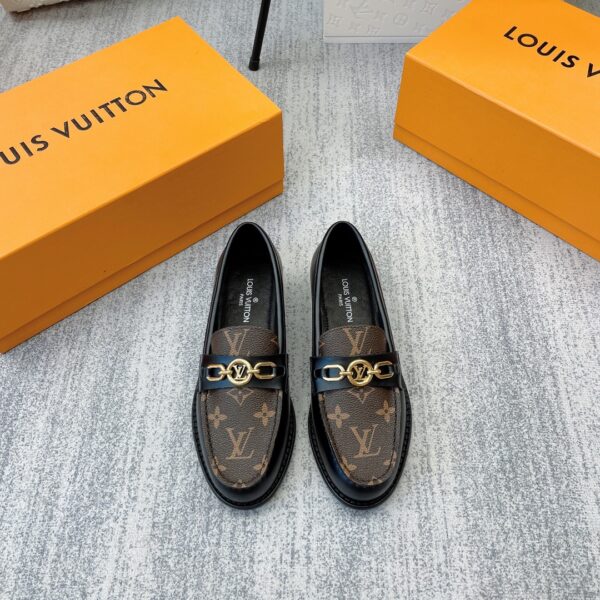 Louis Vuitton Women's Chess Flat Loafe Black And Brown For Women LV
