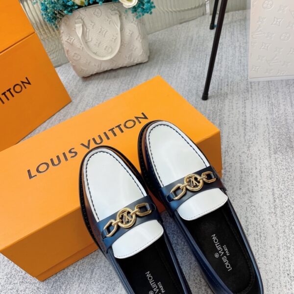 Louis Vuitton Women's Chess Flat Loafe Black And White For Women LV