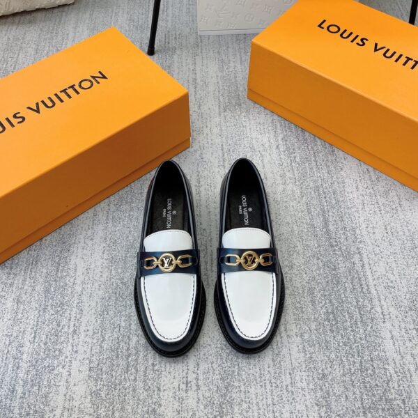 Louis Vuitton Women's Chess Flat Loafe Black And White For Women LV