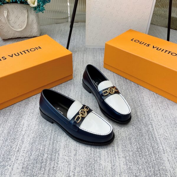 Louis Vuitton Women's Chess Flat Loafe Black And White For Women LV
