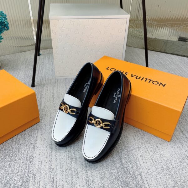 Louis Vuitton Women's Chess Flat Loafe Black And White For Women LV