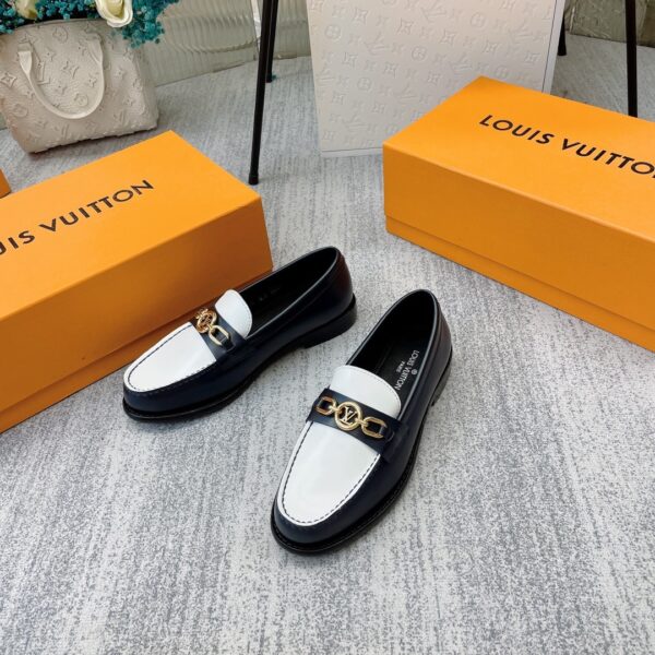 Louis Vuitton Women's Chess Flat Loafe Black And White For Women LV