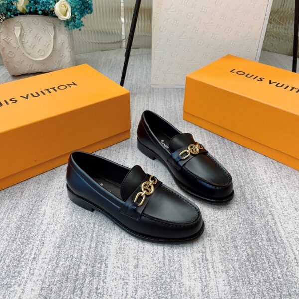 Louis Vuitton Women's Chess Flat Loafe Black For Women LV