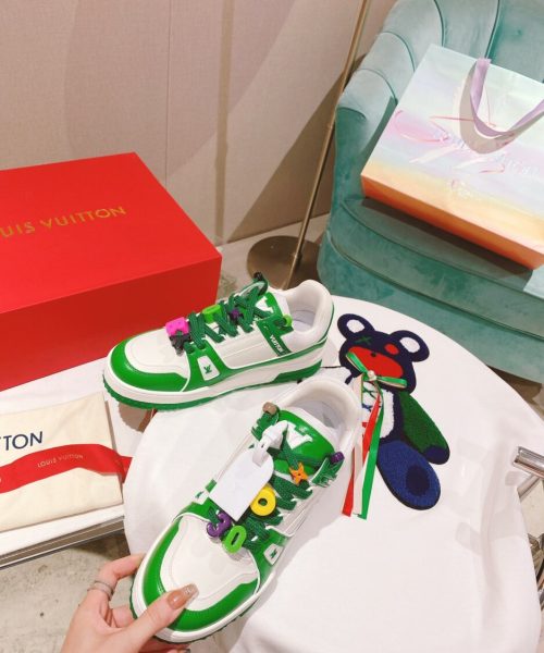 Louis Vuitton Women's LV Trainer Sneaker Green For Women LV