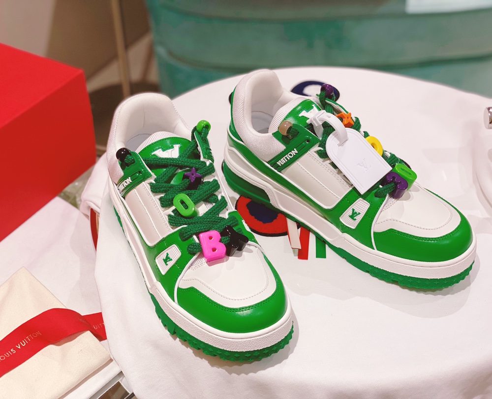 Louis Vuitton Women's LV Trainer Sneaker Green For Women LV