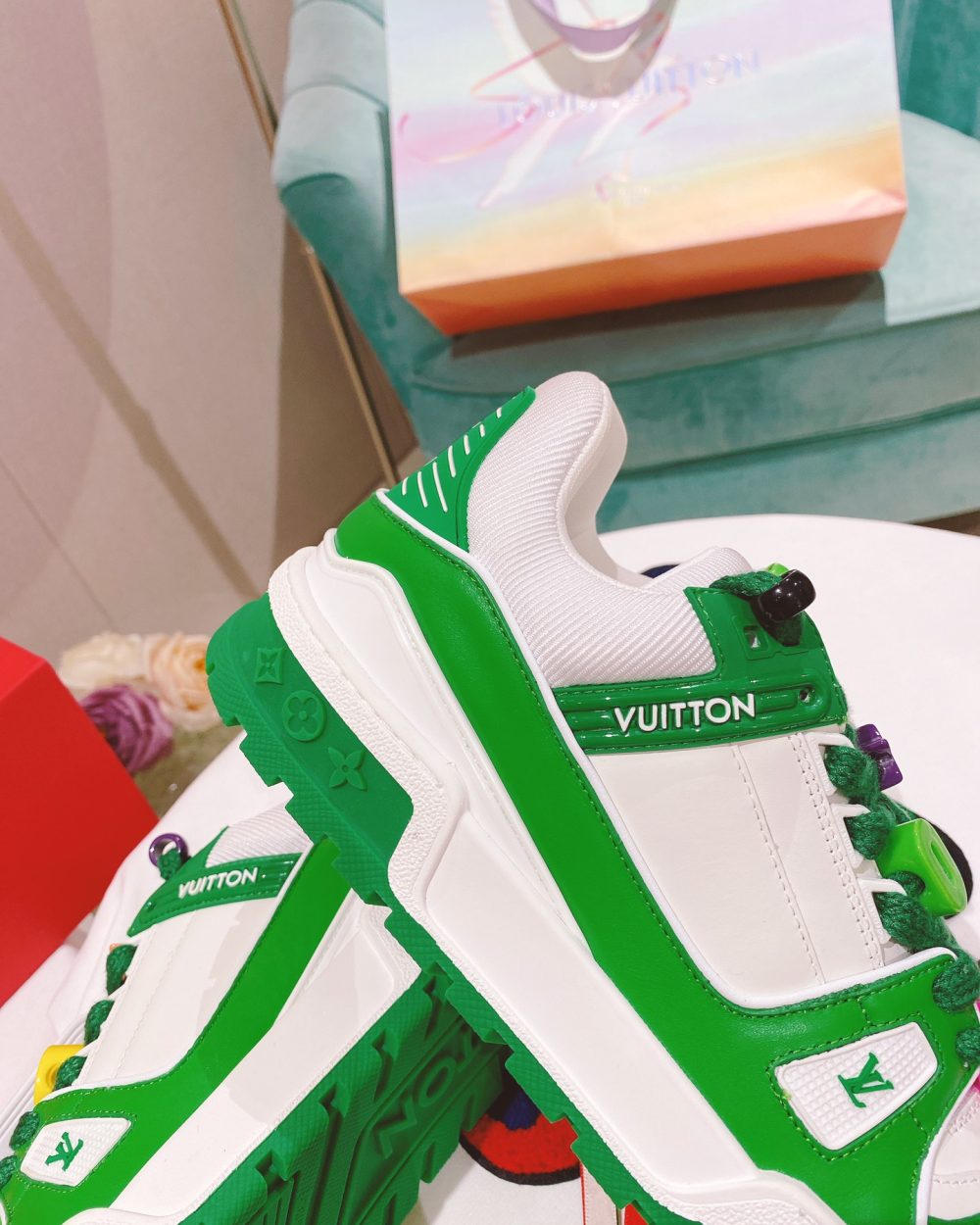 Louis Vuitton Women's LV Trainer Sneaker Green For Women LV