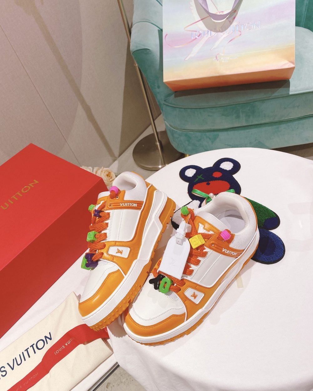 Louis Vuitton Women's LV Trainer Sneaker Orange For Women LV