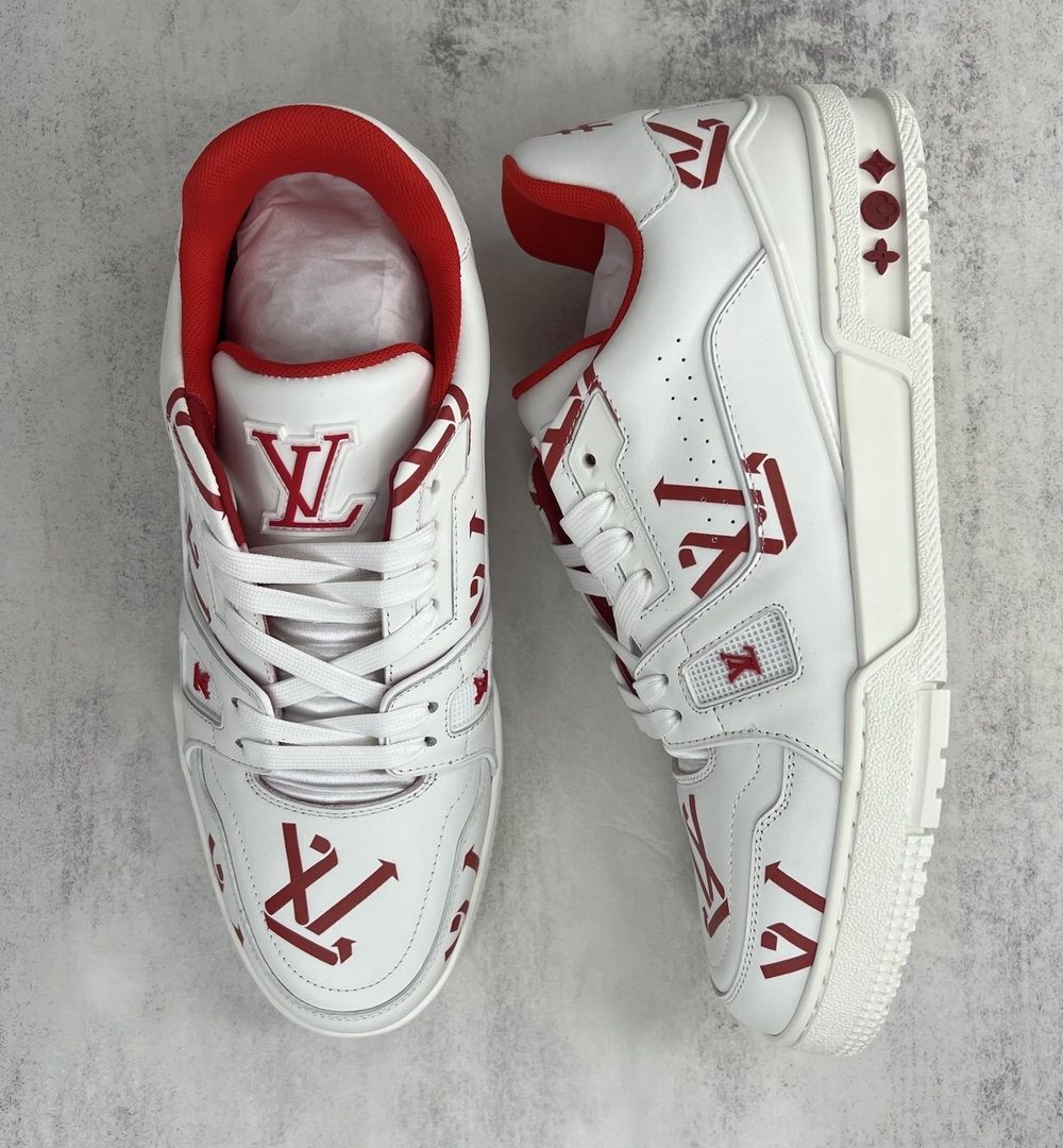 Louis Vuitton Women's LV Trainer Sneaker Red For Women LV