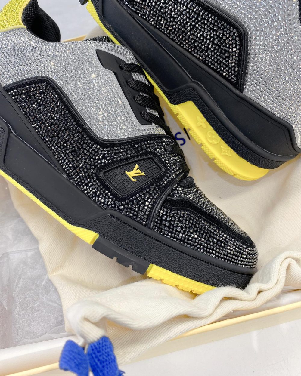 Louis Vuitton Women's LV Trainers Black And Yellow For Women LV