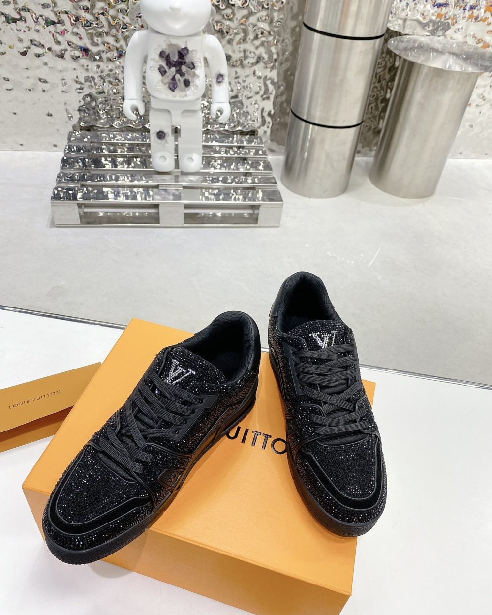 Louis Vuitton Women's LV Trainers Black For Women LV