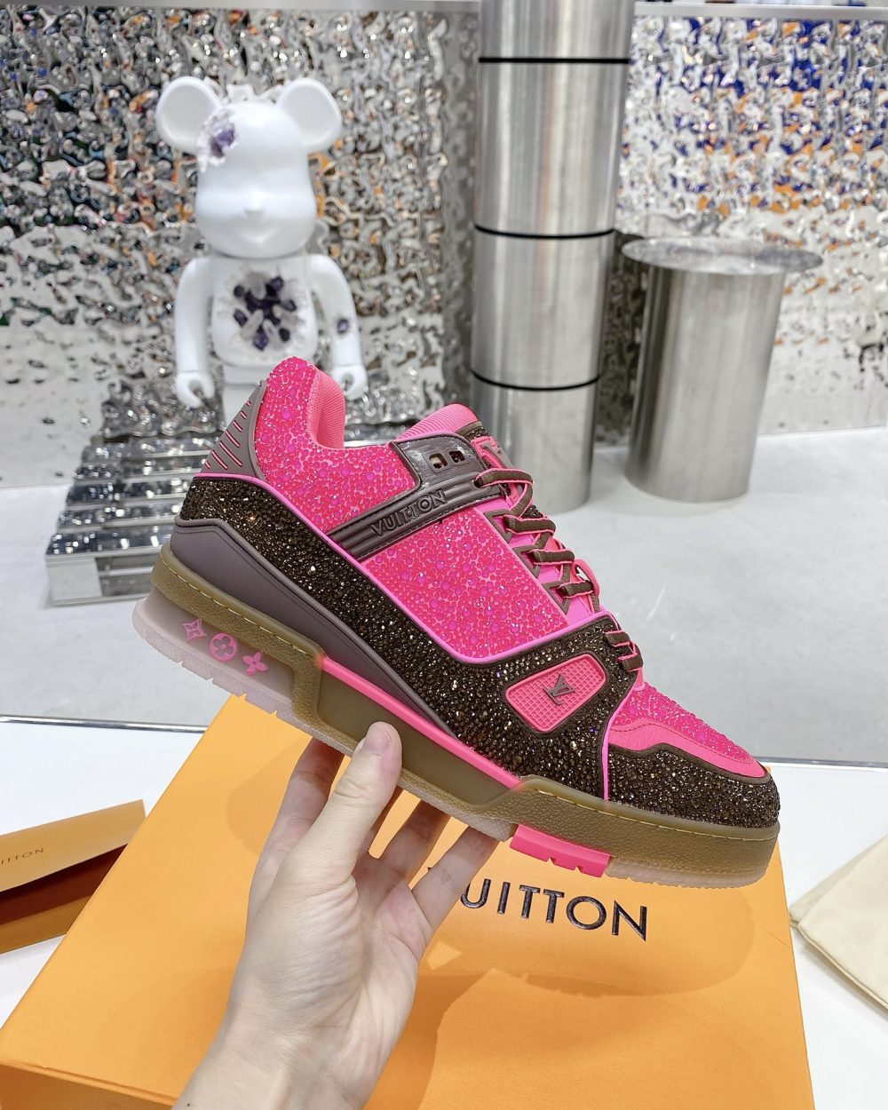 Louis Vuitton Women's LV Trainers Pink For Women LV