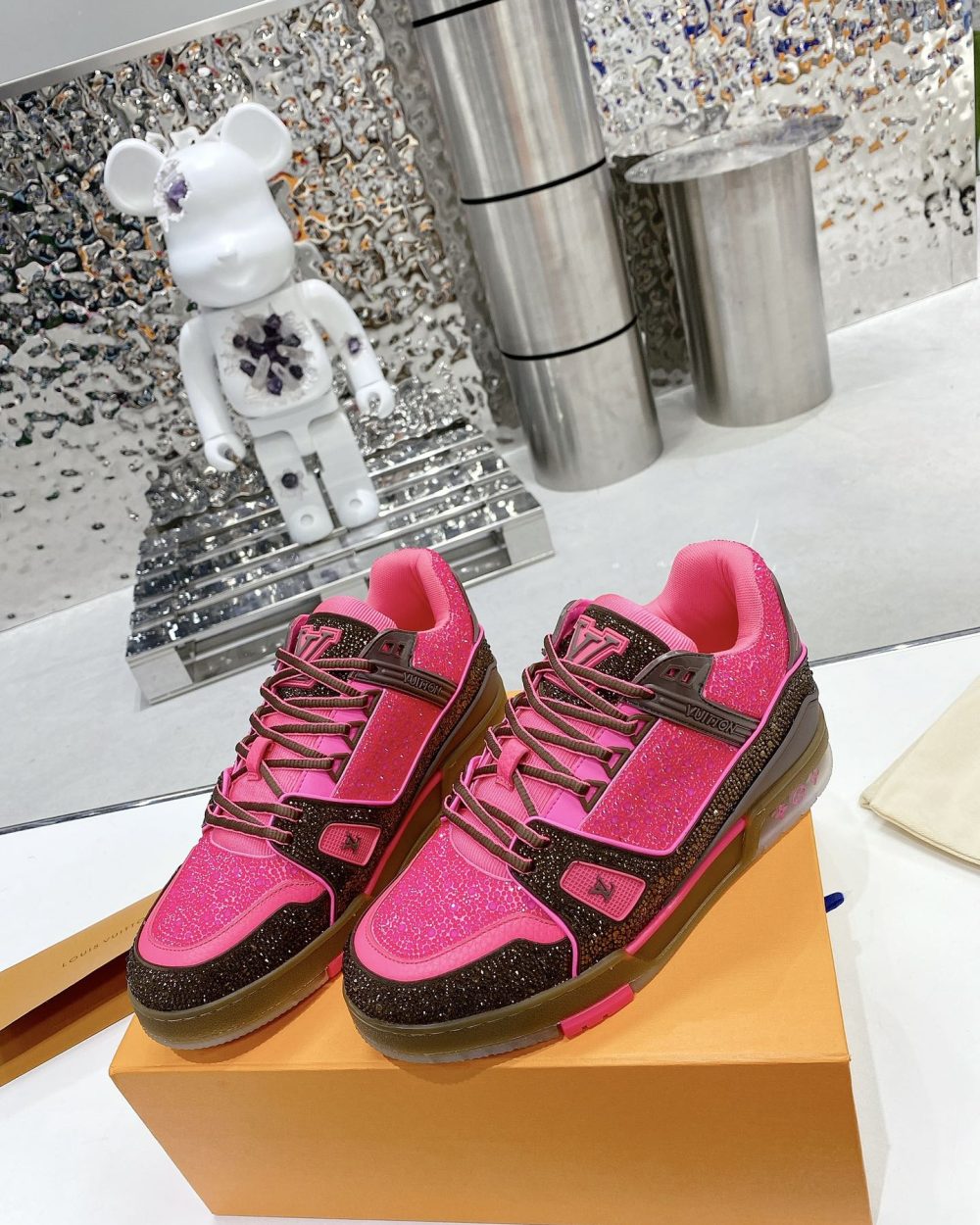 Louis Vuitton Women's LV Trainers Pink For Women LV