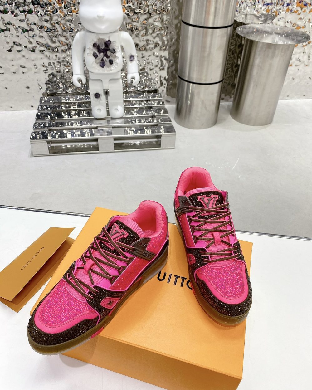 Louis Vuitton Women's LV Trainers Pink For Women LV