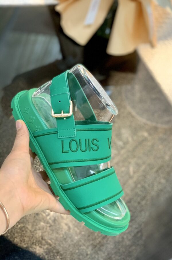 Louis Vuitton Women's Paseo flat Comfort Sandal Green For Women LV