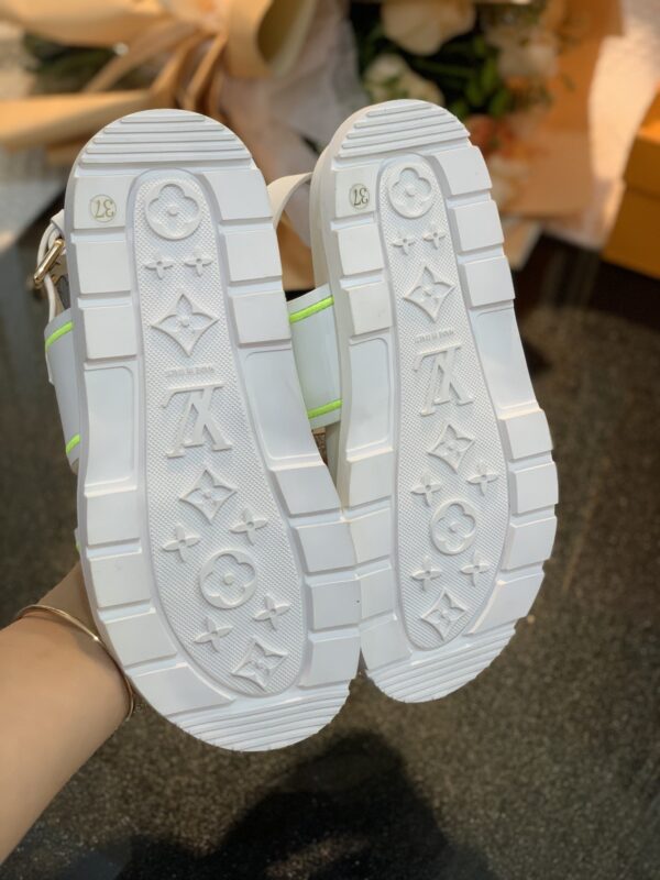 Louis Vuitton Women's Paseo flat Comfort Sandal White And Neon For Women LV