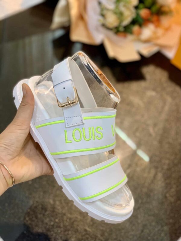 Louis Vuitton Women's Paseo flat Comfort Sandal White And Neon For Women LV