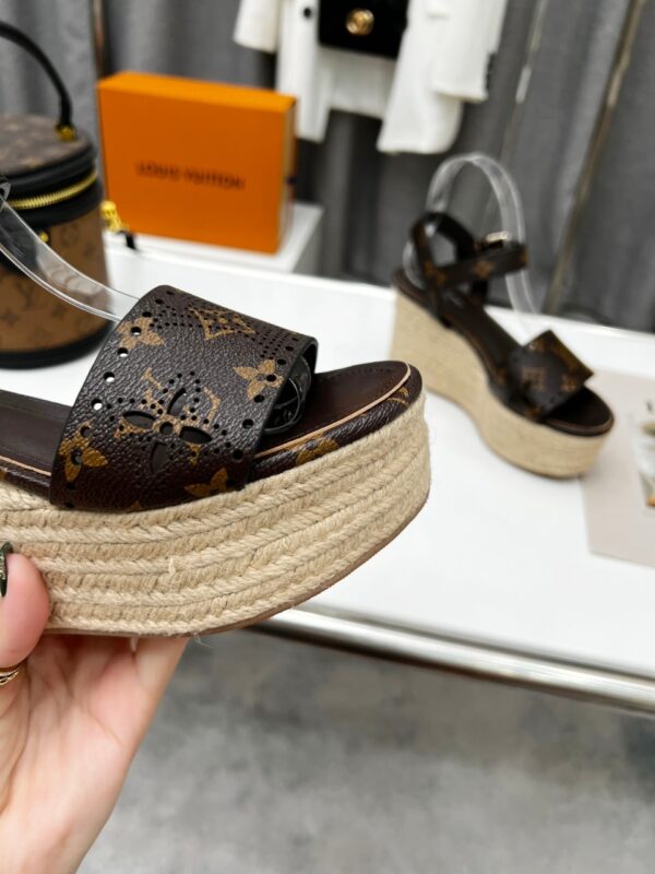 Louis Vuitton Women's Starboard Wedge Sandal Black And Brown For Women LV