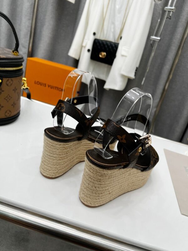 Louis Vuitton Women's Starboard Wedge Sandal Black And Brown For Women LV