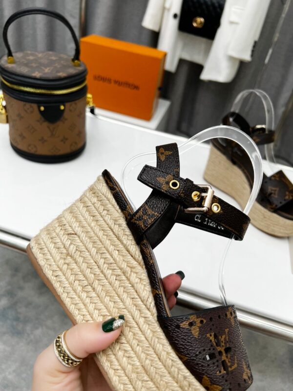 Louis Vuitton Women's Starboard Wedge Sandal Black And Brown For Women LV
