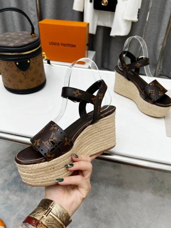 Louis Vuitton Women's Starboard Wedge Sandal Black And Brown For Women LV