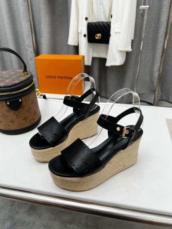 Louis Vuitton Women's Starboard Wedge Sandal Black For Women LV
