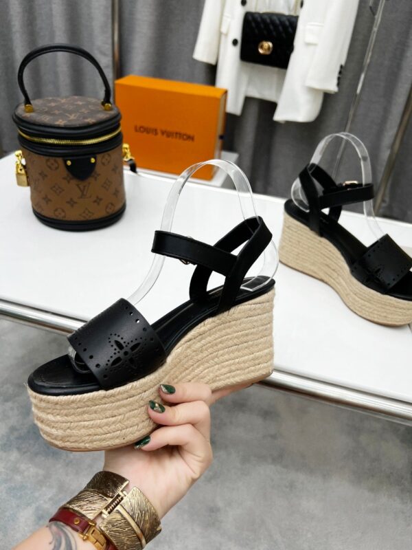 Louis Vuitton Women's Starboard Wedge Sandal Black For Women LV