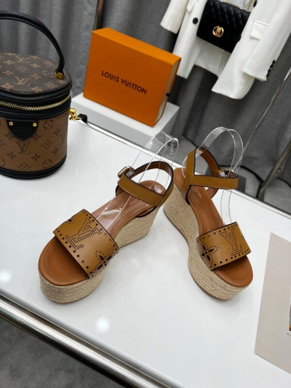 Louis Vuitton Women's Starboard Wedge Sandal Brown For Women LV 1A9PLN