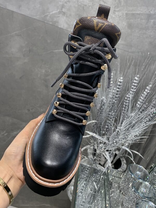 Louis Vuitton Women's Territory Flat Military Boot Black For Women LV 1A958N