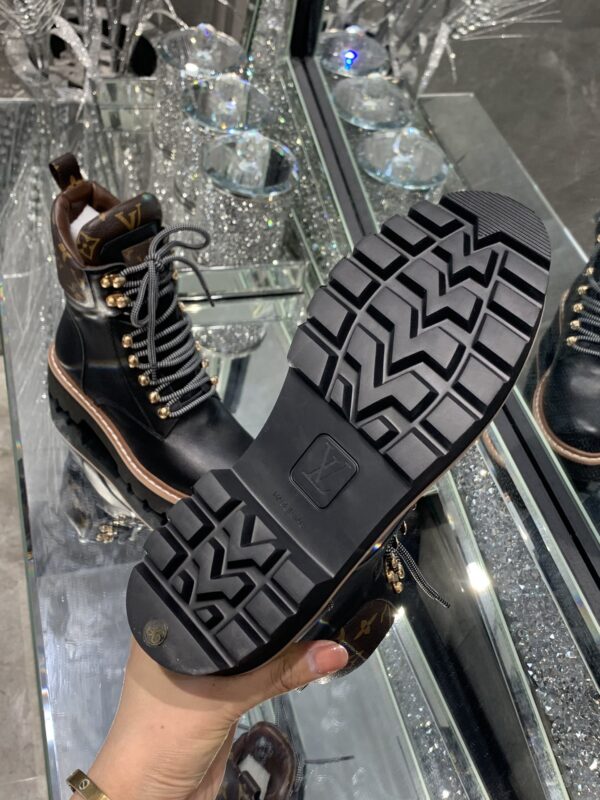 Louis Vuitton Women's Territory Flat Military Boot Black For Women LV 1A958N