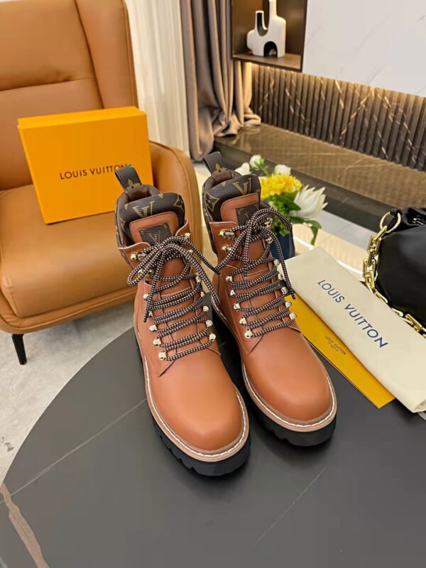 Louis Vuitton Women's Territory Flat Military Boot Brown For Women LV