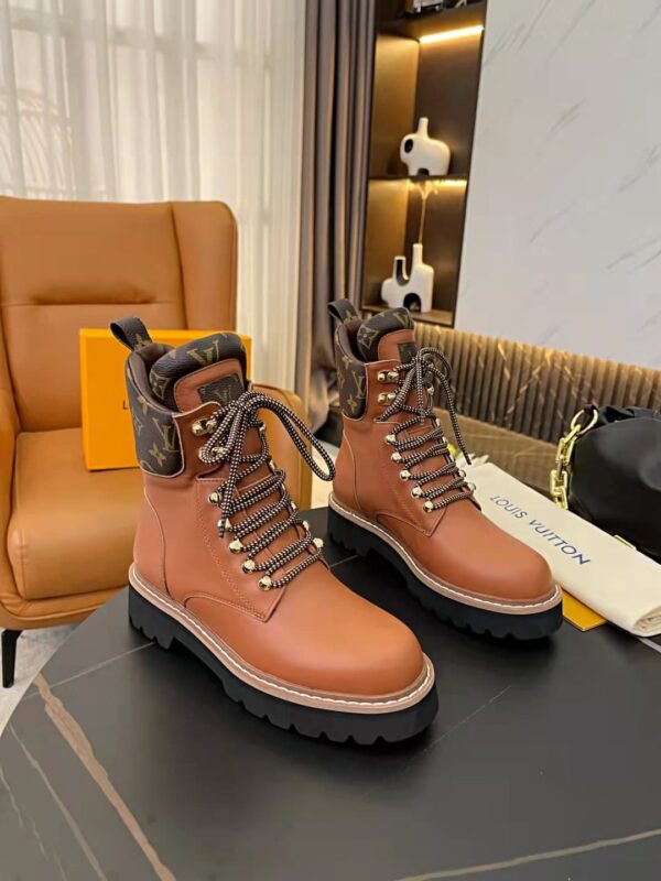 Louis Vuitton Women's Territory Flat Military Boot Brown For Women LV