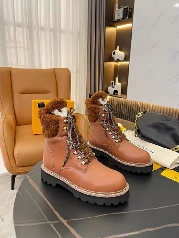 Louis Vuitton Women's Territory Flat Military Boot Brown For Women LV